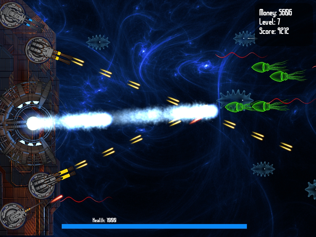 Blazing Inferno of Space, a game created without programming with GDevelop