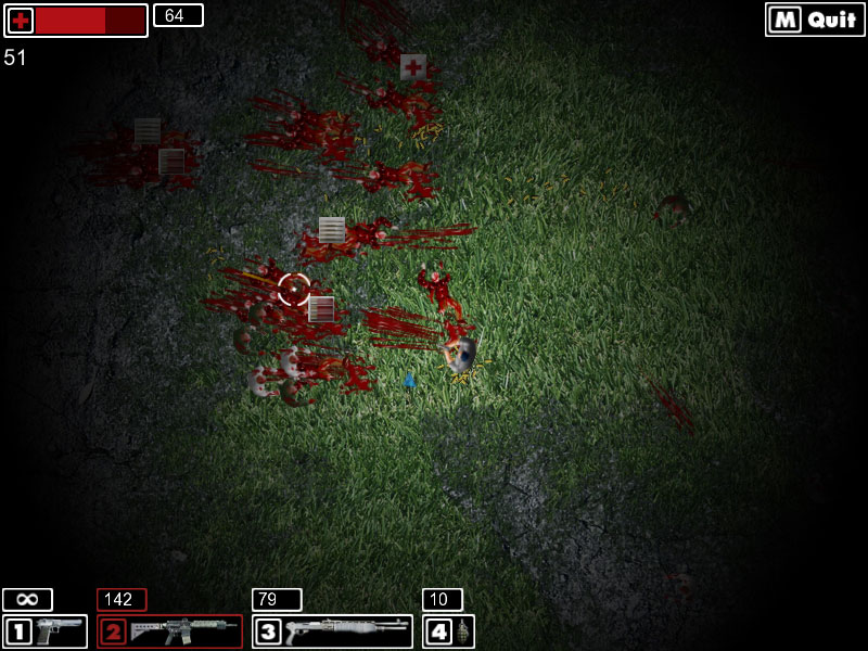 Bloody Zombies, a game created without programming with GDevelop